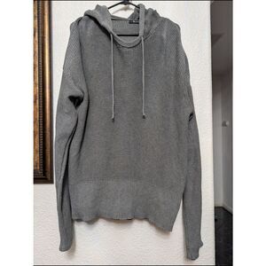 Alexander Wang Gray Crewneck Hooded Knit Sweater